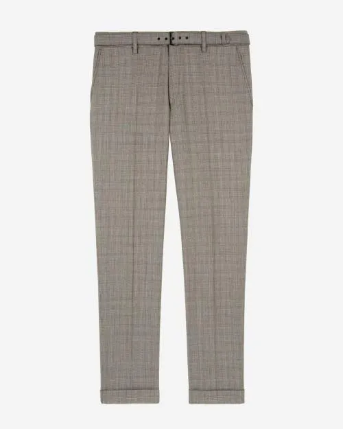 Men Trousers and Jeans The Kooples Beige Prince Of Wales Wool Suit Pants Beige Melange