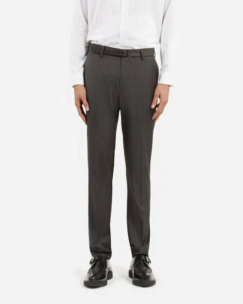 Men Trousers and Jeans The Kooples Gray Prince Of Wales Wool Suit Pants Dark Grey