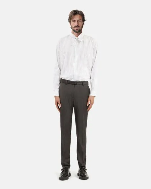 Men Trousers and Jeans The Kooples Gray Prince Of Wales Wool Suit Pants Dark Grey
