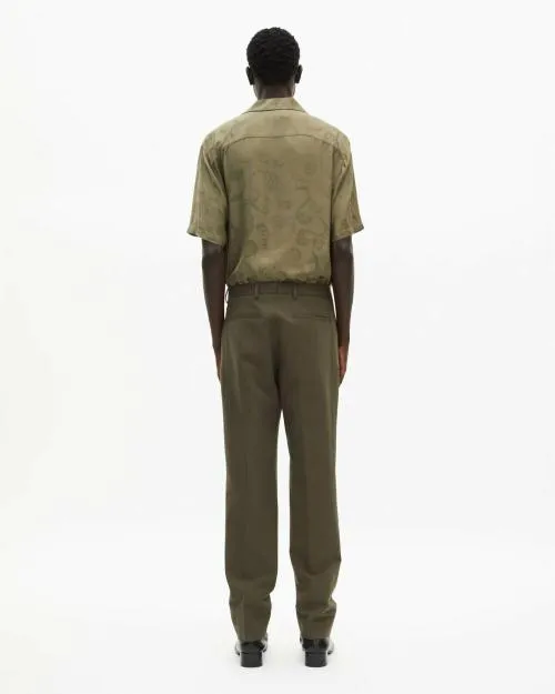 Men Trousers and Jeans The Kooples StraightCut Khaki Cotton And Linen Suit Pants Kaki