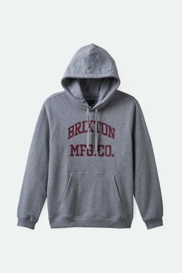 Men Varsity Broken In Hoodie Heather Grey Brixton Sweatshirts and Hoodies