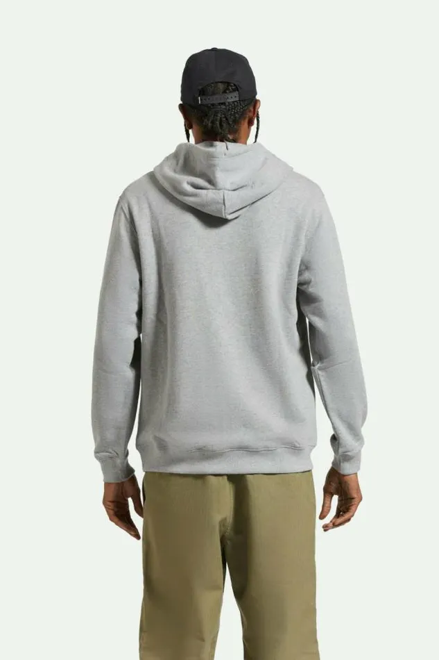 Men Varsity Broken In Hoodie Heather Grey Brixton Sweatshirts and Hoodies
