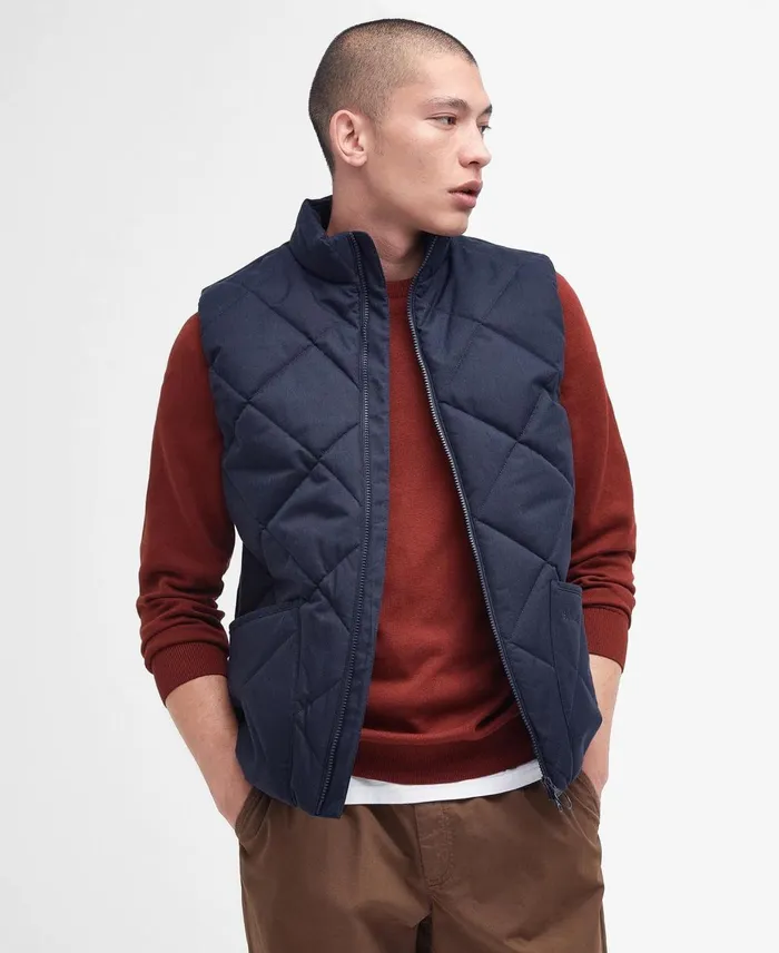 Men Vests Barbour Lindale Gilet Dark Navy