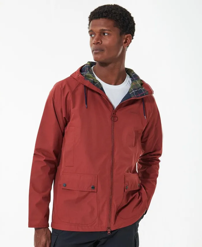 Men Waterproof Jackets Barbour Hooded Domus Jacket Navyclassic