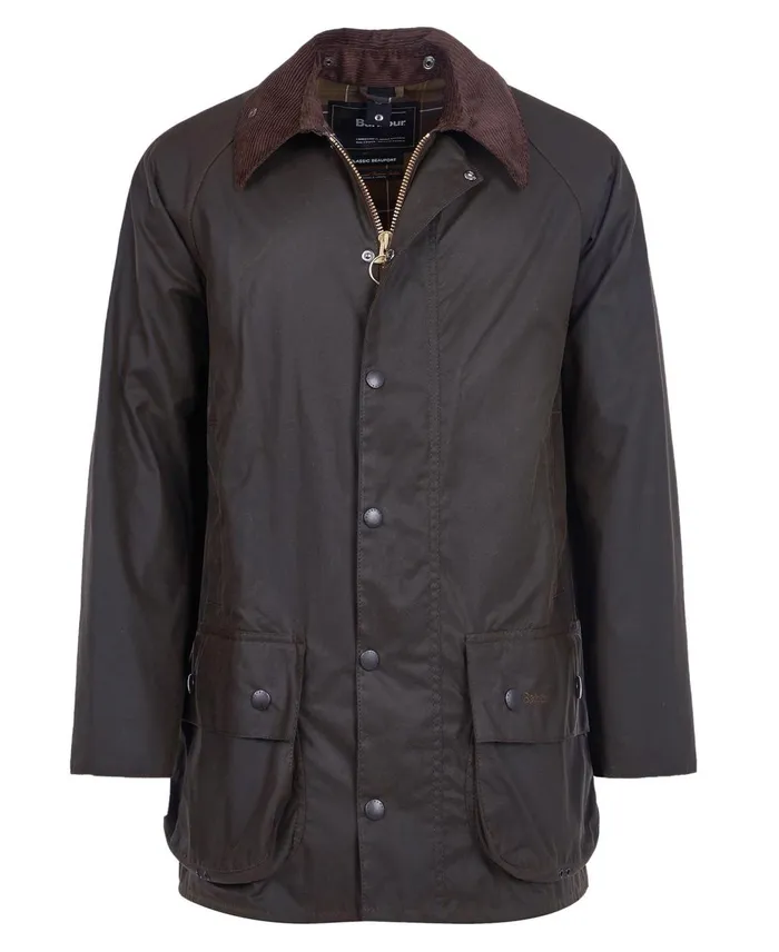 Men Waxed Jackets Barbour Classic Beaufort Wax Jacket Olive