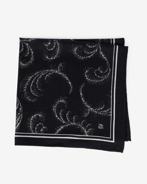 MenWomen Scarves The Kooples Black Printed Wool And Silk Scarf Black White