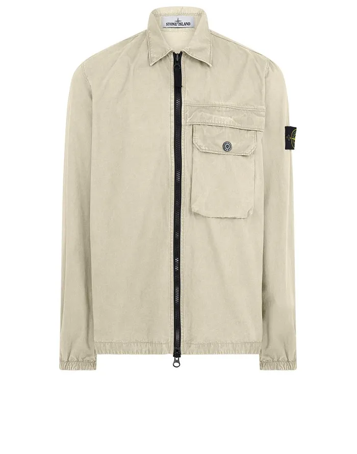 Mens 107Wn TCoOld Overshirt In Butter Stone Island Overshirts