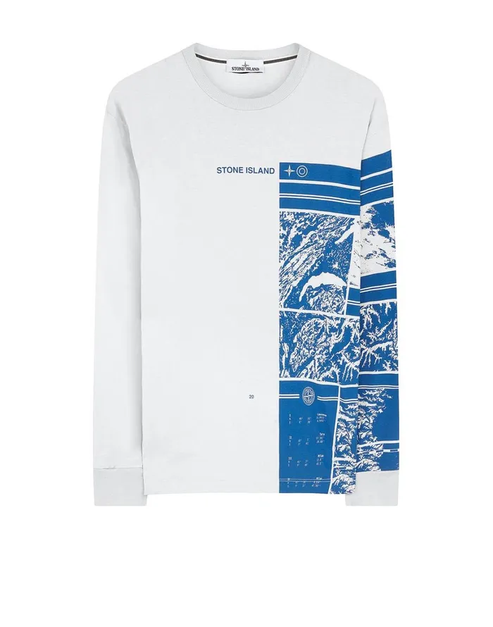 Mens 2Ml85 Mural Part 1 LongSleeve TShirt In White Stone Island TShirts