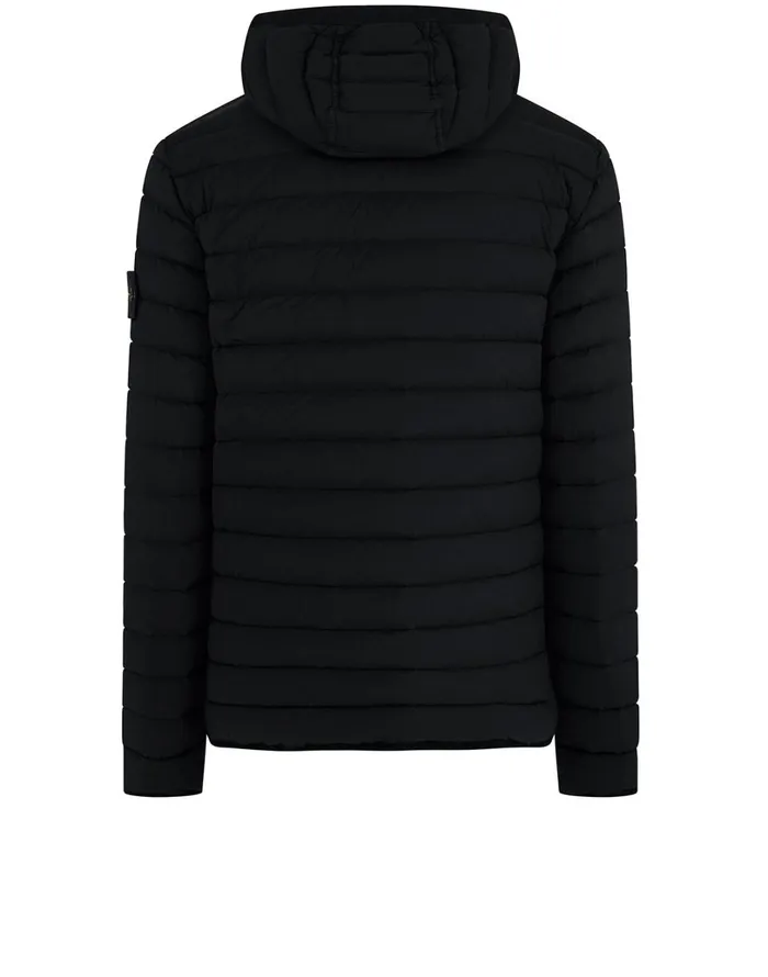 Mens 41125 Loom Woven Down Chambers Stretch NylonTc Hooded Down Blouson In Black Stone Island Coats 038 Jackets