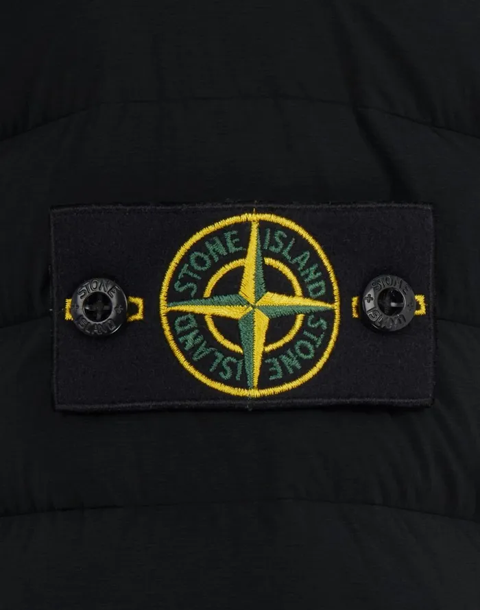 Mens 41125 Loom Woven Down Chambers Stretch NylonTc Hooded Down Blouson In Black Stone Island Coats 038 Jackets