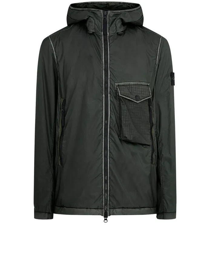 Mens 43035 Lamy Flock Hooded Jacket In Dark Forest Stone Island Coats 038 Jackets Mens 43035 Lamy Flock Hooded Jacket In Dark Forest Stone Island Coats 038 Jackets