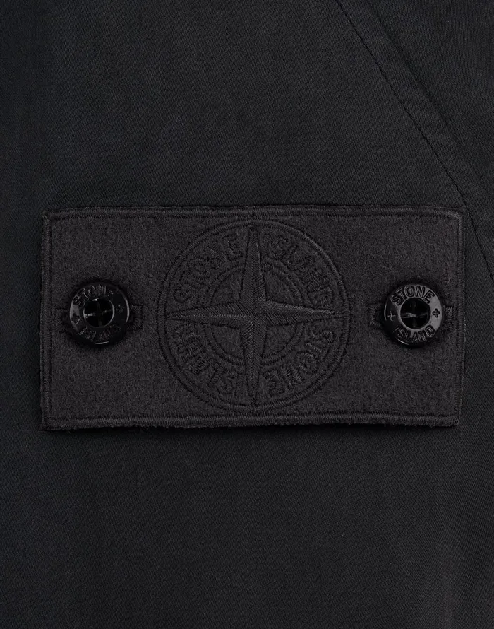 Mens 441F1 Raso Gommato Double Ghost Piece Hooded Jacket In Black Stone Island Coats 038 Jackets