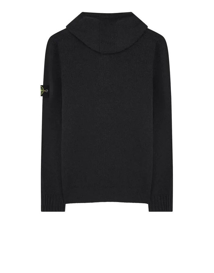 Mens 507A3 Hooded Jumper In Black Stone Island Knitwear