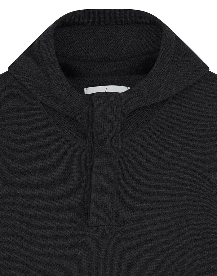 Mens 507A3 Hooded Jumper In Black Stone Island Knitwear