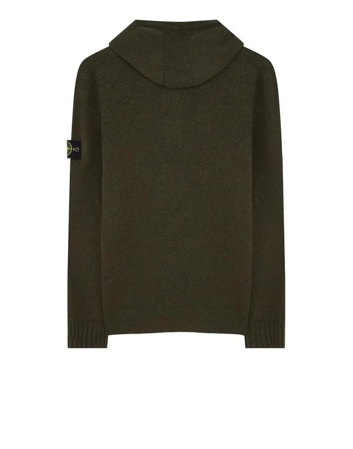 Mens 507A3 Hooded Jumper In Dark Forest Stone Island Knitwear