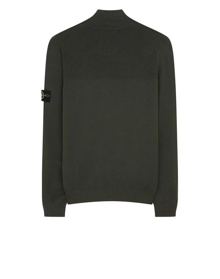 Mens 513A1 Knitted Cardigan In Dark Forest Stone Island Knitwear