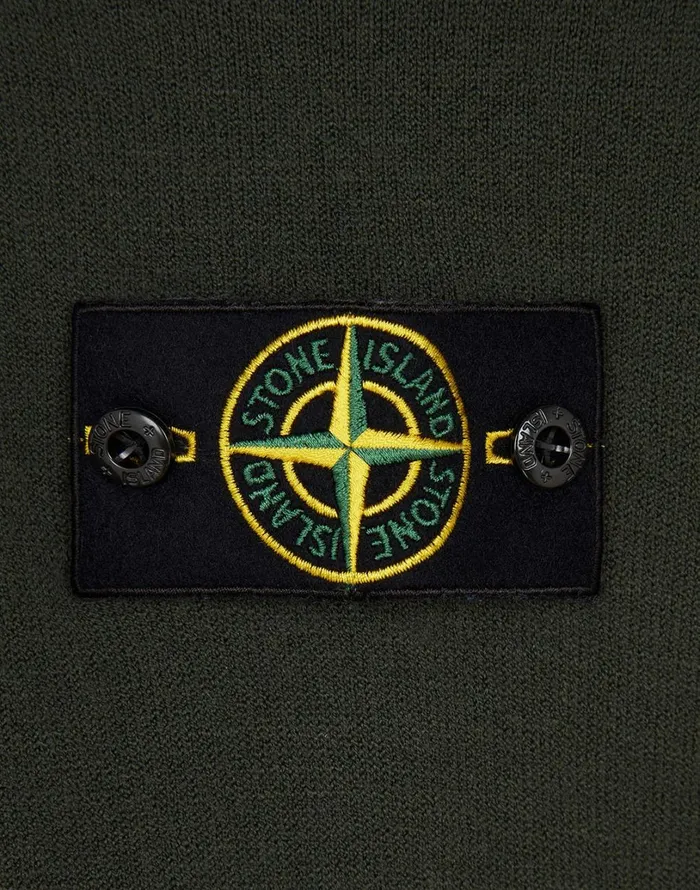 Mens 513A1 Knitted Cardigan In Dark Forest Stone Island Knitwear