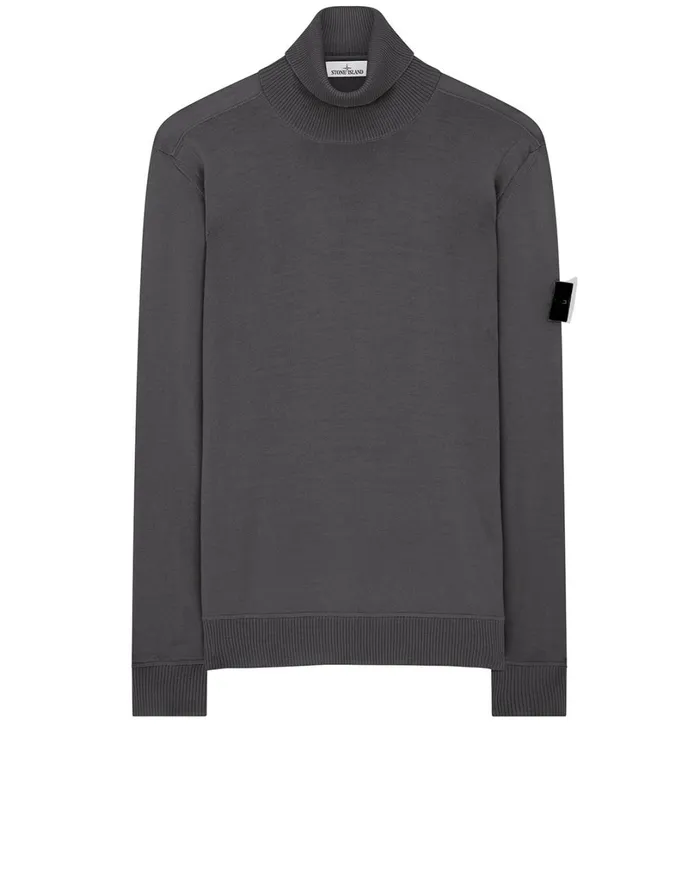Mens 528C4 Rollneck Jumper In Pearl Grey Stone Island Knitwear