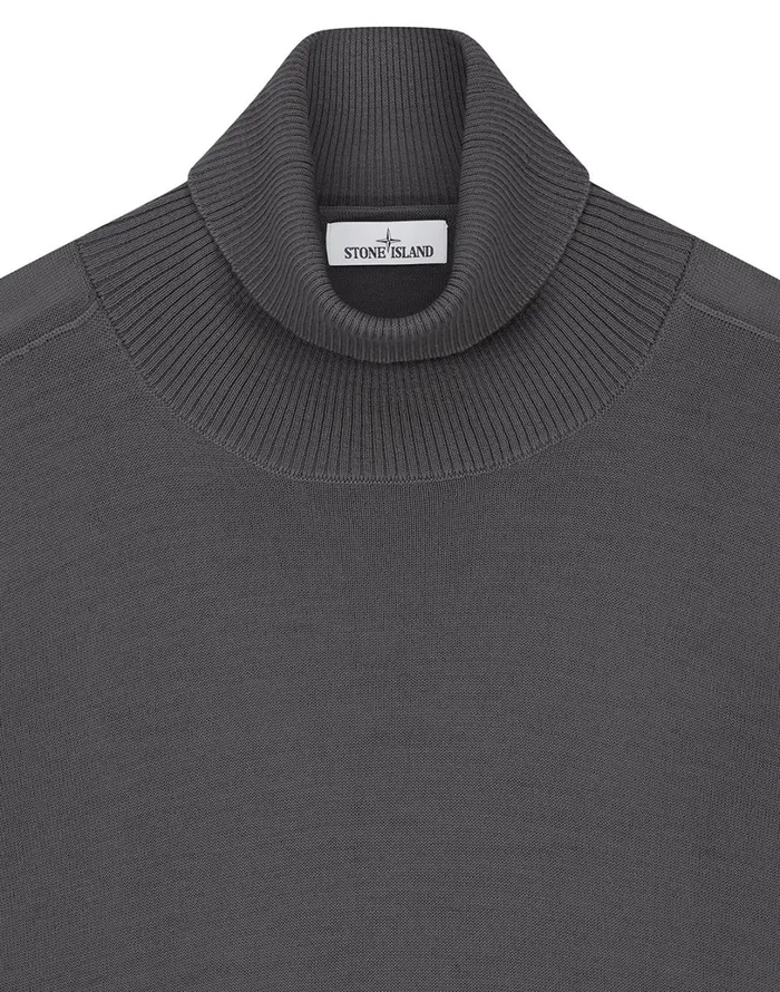 Mens 528C4 Rollneck Jumper In Pearl Grey Stone Island Knitwear