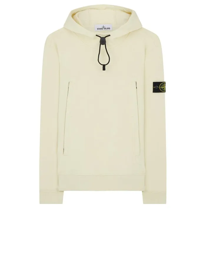 Mens 60640 Hooded Sweatshirt In Butter Stone Island Sweatshirts