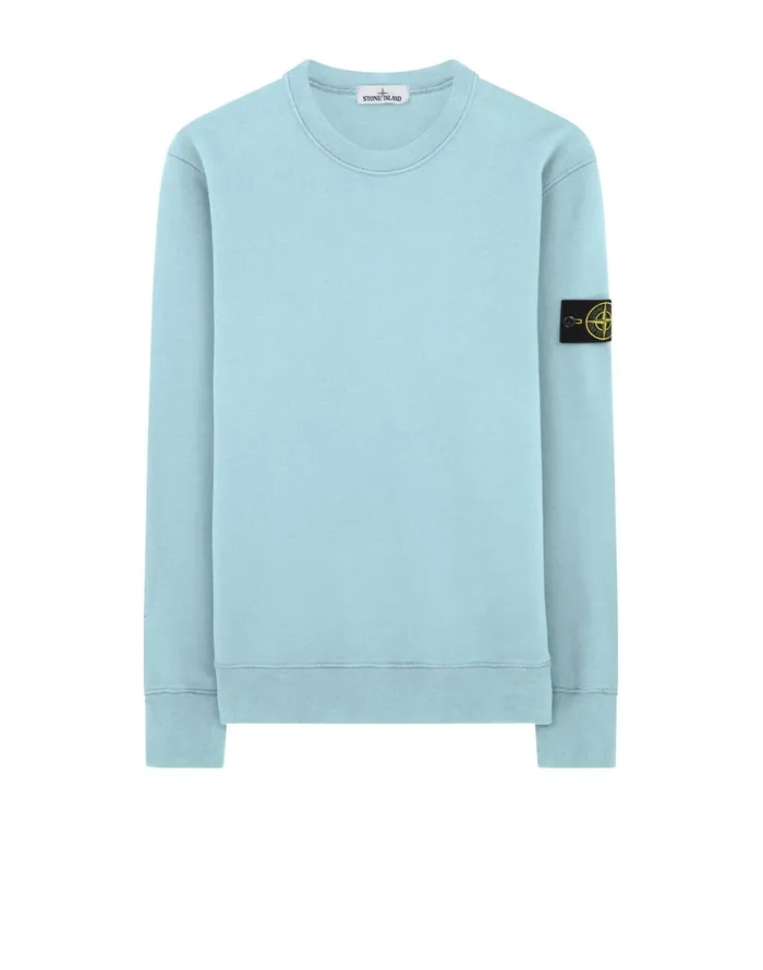 Mens 63020 Sweatshirt In Aqua Stone Island Sweatshirts