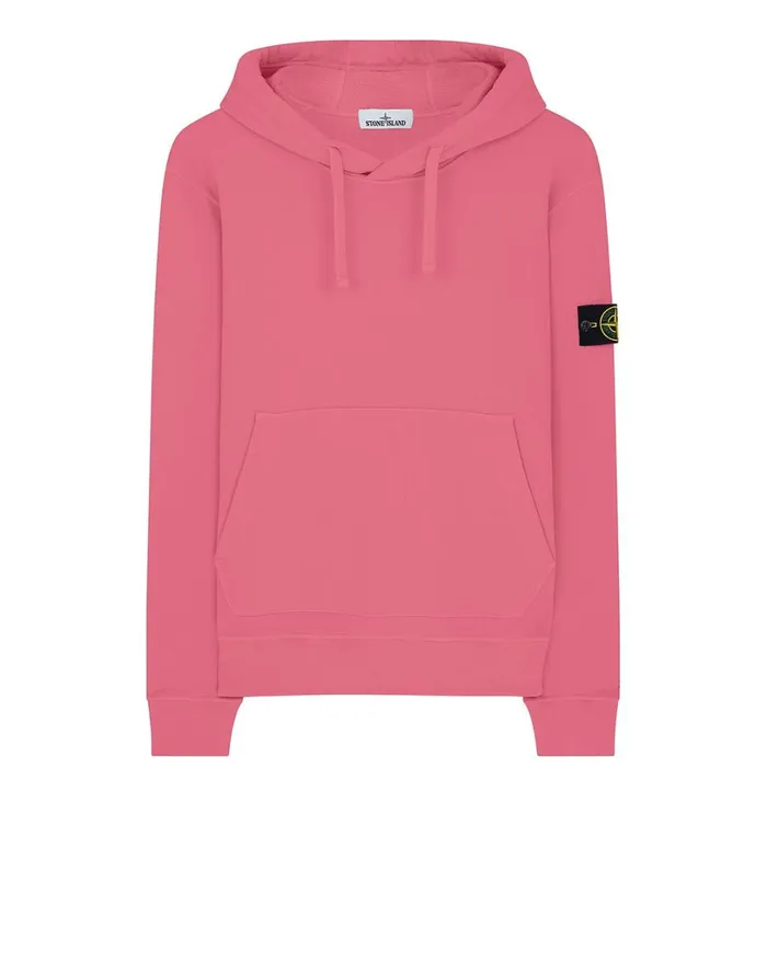Mens 64120 Hooded Sweatshirt In Pink Stone Island Sweatshirts