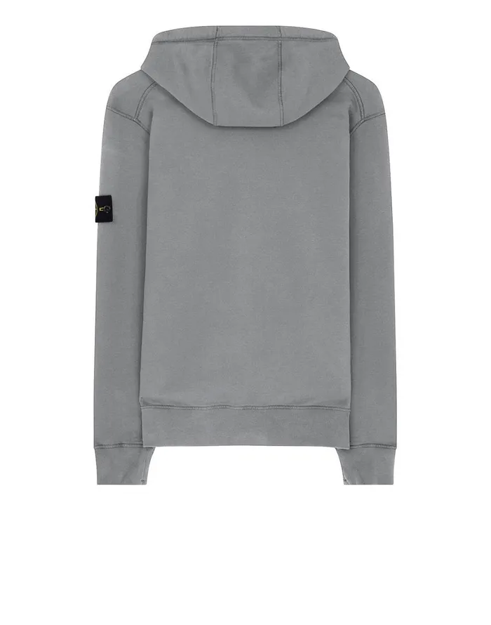 Mens 64220 Hooded Full Zip Sweatshirt In Dust Stone Island Sweatshirts