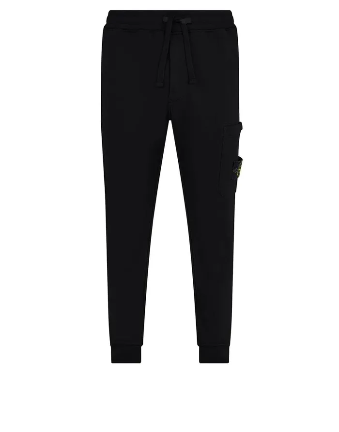 Mens 64520 Fleece Pants In Black Stone Island Trousers