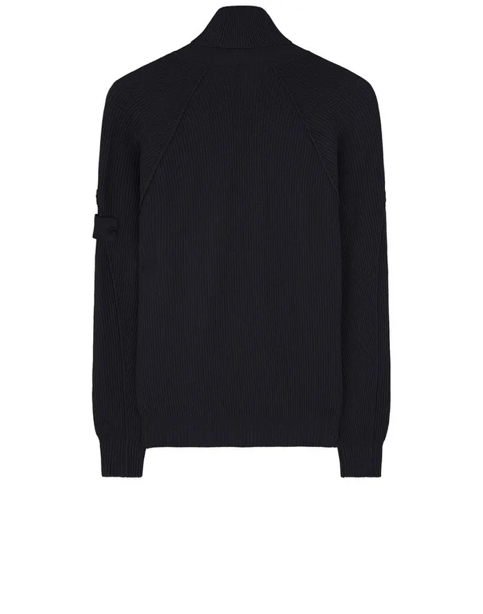 Mens Knitwear Stone Island 582Fa Turtleneck Jumper In BlackKnitwear Black