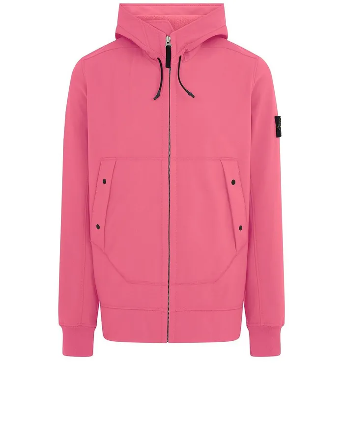 Mens Q0122 Soft ShellR Hooded Blouson In Pink Stone Island Coats 038 Jackets