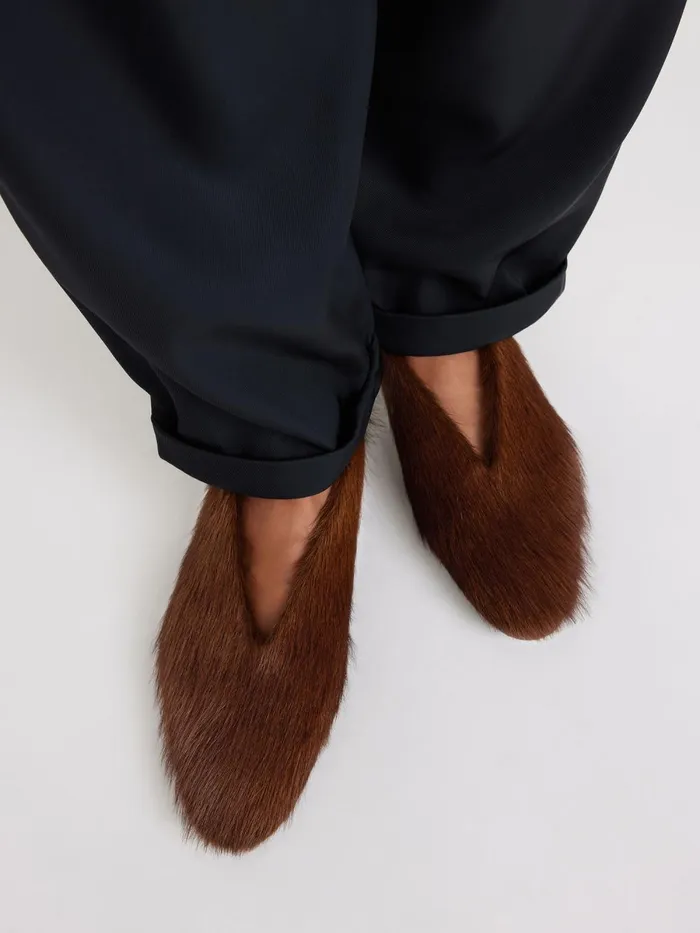 Merina Leather Flats Warm Brown Women By Malene Birger Shoes