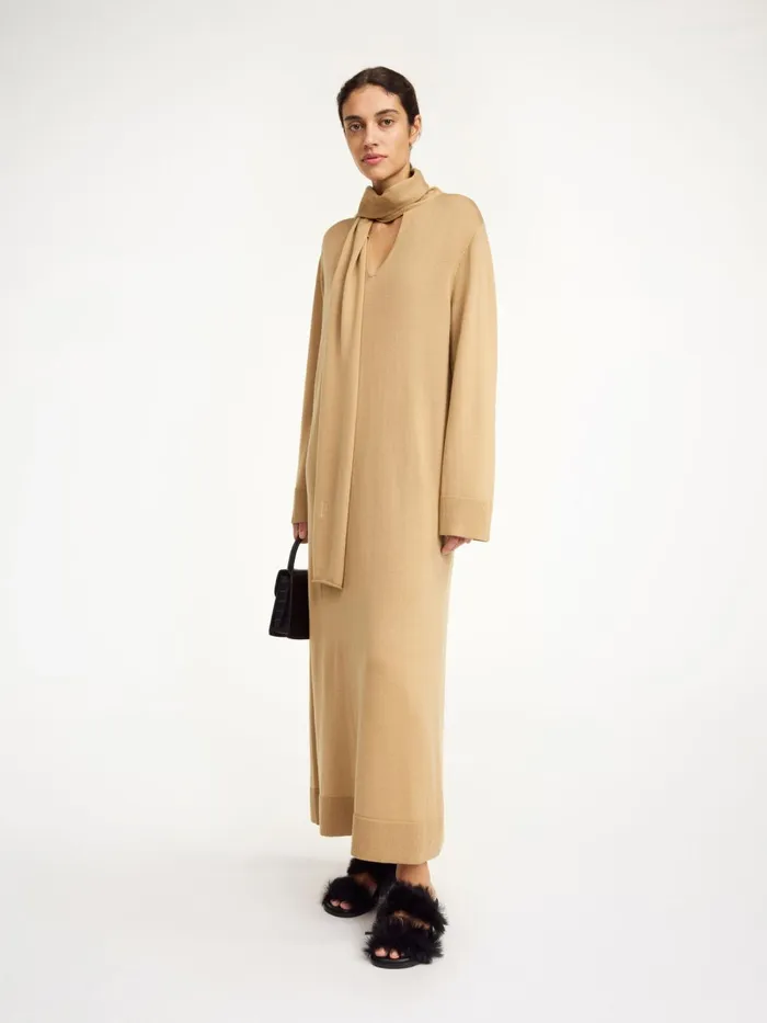 Merrieta Wool Maxi Dress Tannin Women By Malene Birger Dresses