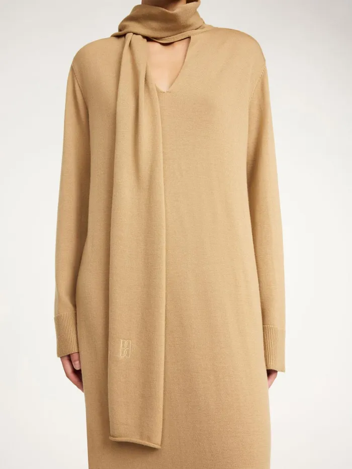Merrieta Wool Maxi Dress Tannin Women By Malene Birger Dresses