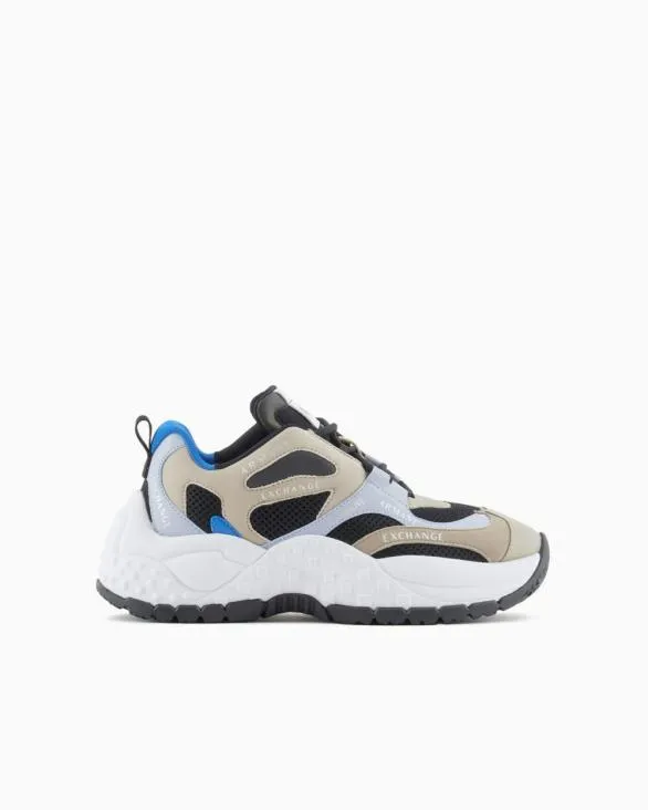 Mesh Sneakers With Custom Tread Patterned Women Armani Sneakers