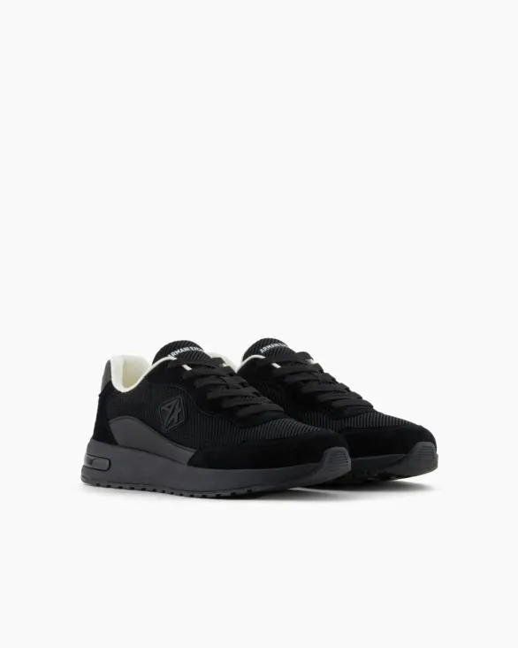 Mesh Sneakers With Rubber Logo Black Men Armani Sneakers Mesh Sneakers With Rubber Logo Black Men Armani Sneakers