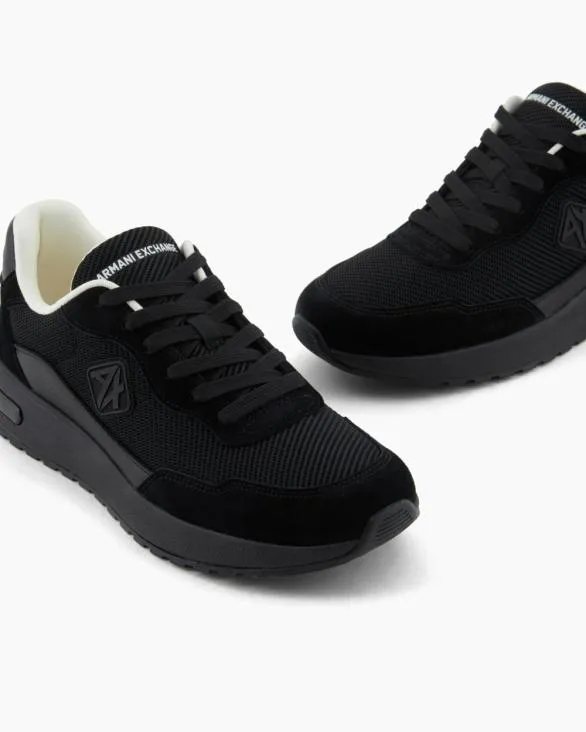 Mesh Sneakers With Rubber Logo Black Men Armani Sneakers Mesh Sneakers With Rubber Logo Black Men Armani Sneakers