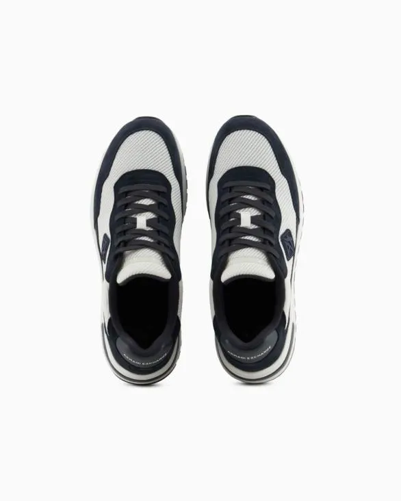 Mesh Sneakers With Rubber Logo Navyblue Men Armani Sneakers Mesh Sneakers With Rubber Logo Navyblue Men Armani Sneakers