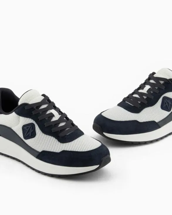 Mesh Sneakers With Rubber Logo Navyblue Men Armani Sneakers Mesh Sneakers With Rubber Logo Navyblue Men Armani Sneakers