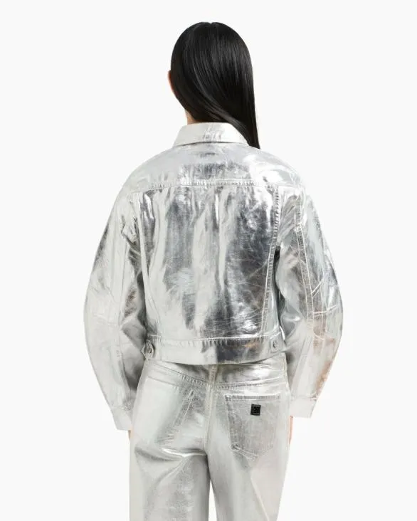 Metal Rigid Cotton Jacket Silver Women Armani Matching Sets Metal Rigid Cotton Jacket Silver Women Armani Matching Sets