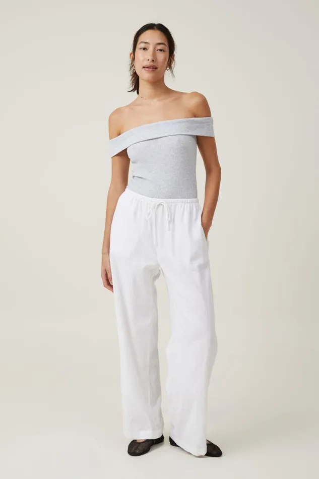 Mia Off The Shoulder Bodysuit Grey Marle Women Cotton On Tops
