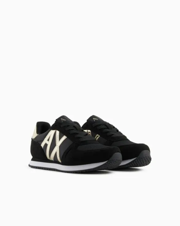 Microfiber Sneakers With Logo Black Women Armani Sneakers Microfiber Sneakers With Logo Black Women Armani Sneakers