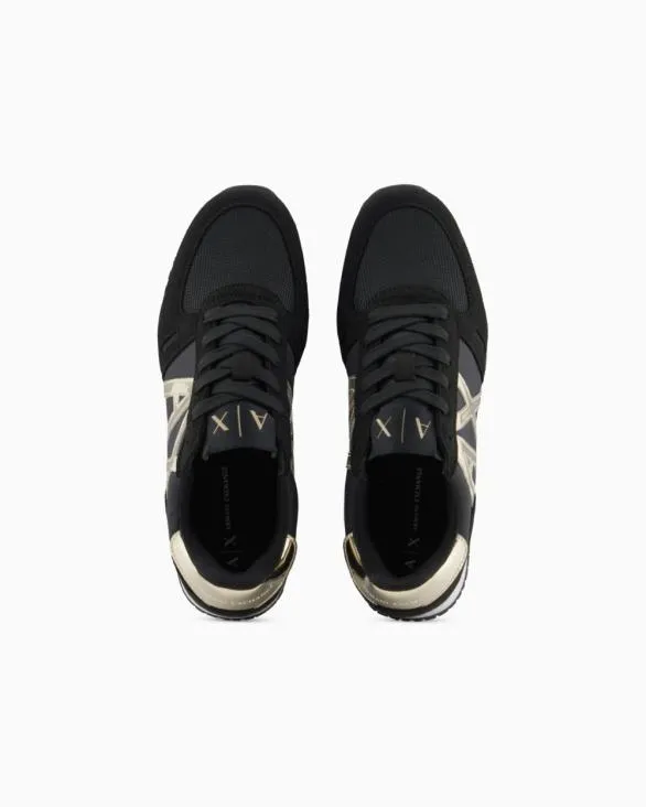 Microfiber Sneakers With Logo Black Women Armani Sneakers Microfiber Sneakers With Logo Black Women Armani Sneakers