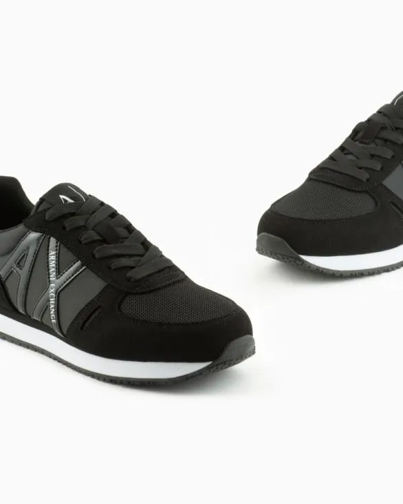 Microfiber Sneakers With Logo Black Women Armani Sneakers Microfiber Sneakers With Logo Black Women Armani Sneakers