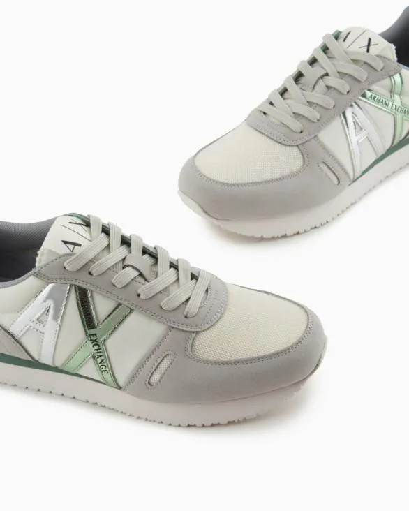 Microfiber Sneakers With Logo Grey Women Armani Sneakers Microfiber Sneakers With Logo Grey Women Armani Sneakers