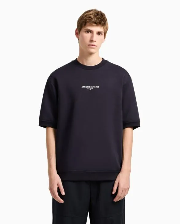 Milanox2FNew York Short Sleeve Crewneck Sweatshirt Navyblue Men Armani Matching Sets Milanox2FNew York Short Sleeve Crewneck Sweatshirt Navyblue Men Armani Matching Sets