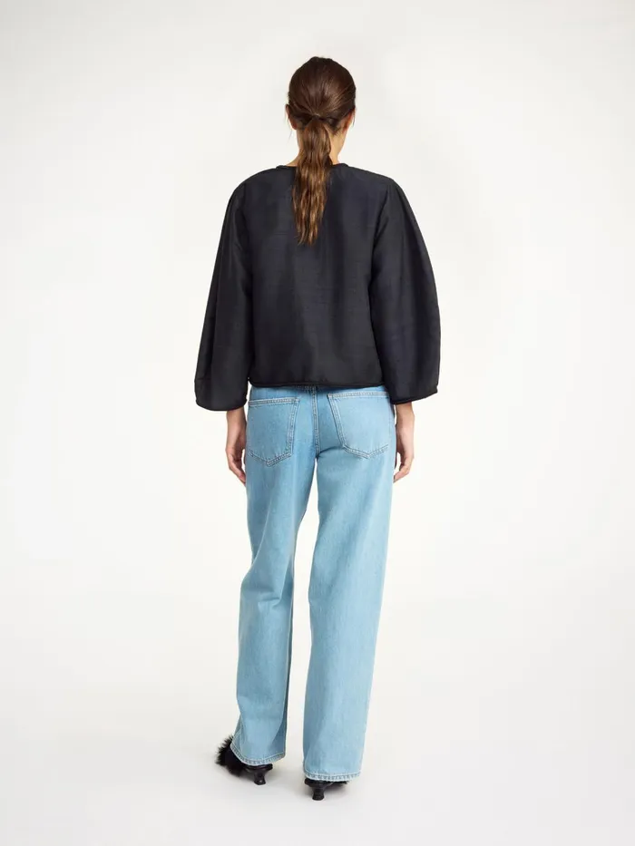 Mineas Silk Top Black Women By Malene Birger Tops and Blouses