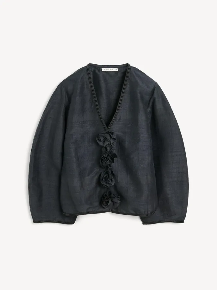 Mineas Silk Top Black Women By Malene Birger Tops and Blouses