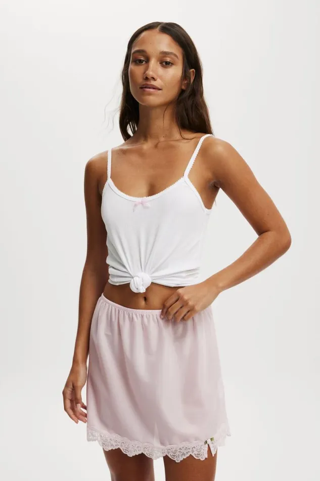 Mini Slip Skirt With Lace French Fairytale Women Cotton On Skirts