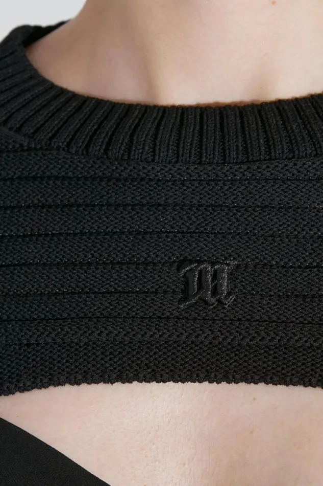 Monofilament Pinstripe Shrug Black Women MISBHV Knitwear