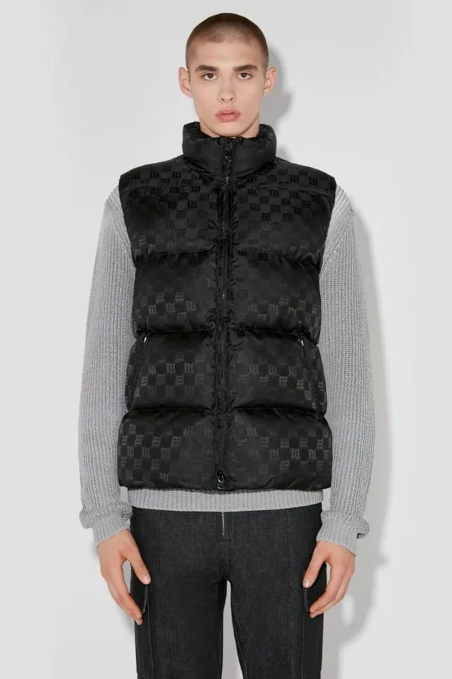 Monogram Embossed Puffer Vest Black Men MISBHV Outerwear